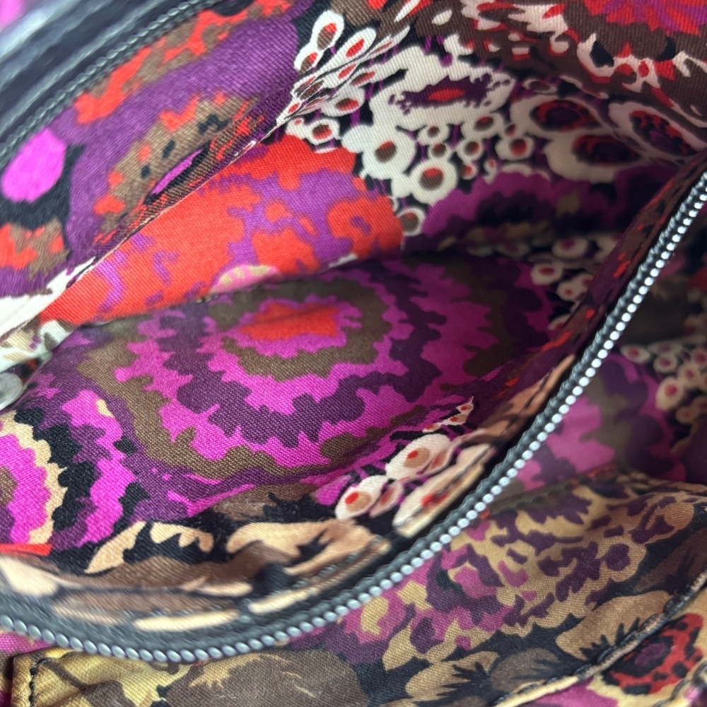 Vera Bradley Sycamore Leather Sydney Crossbody Quilted Bag Womens Black Gold‎ - Picture 10 of 11